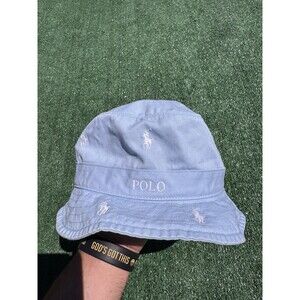 Polo Ralph Lauren Light Blue All Over Pony Bucket Hat Size L/XL